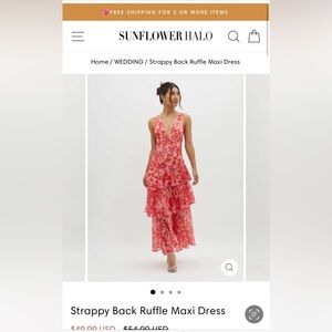 Sunflower halo strappy back dress size M